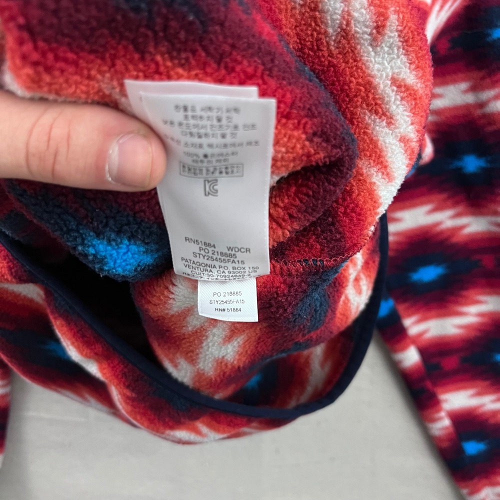 Patagonia Synchilla Snap-T Fleece Womens M Red Blue Geometric Excellent Pullover - Picture 6 of 8